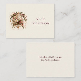 Ivory Botanical Glasshouse Christmas Gift Message Enclosure Card