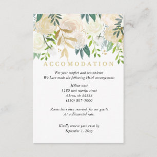 Ivory Bouquet Wedding Accomodation Details Pink Enclosure Card