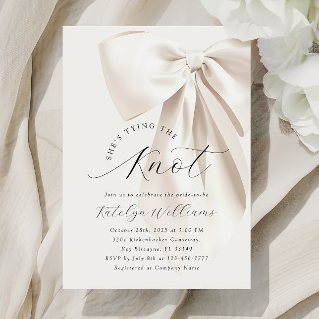 Ivory Bow Bridal Shower Invitation (Creator Uploaded)