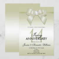 Ivory Bow & Ribbon 14th Wedding Anniversary