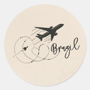 Ivory Brazil Passport Classic Round Sticker