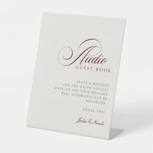 Ivory Burgundy Audio Guest Book Wedding Sign