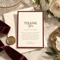 Ivory & Burgundy Stripes Border Retro Wedding
