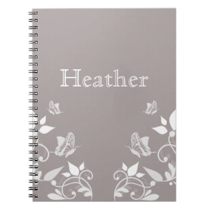 Ivory Butterfly Floral Notebook