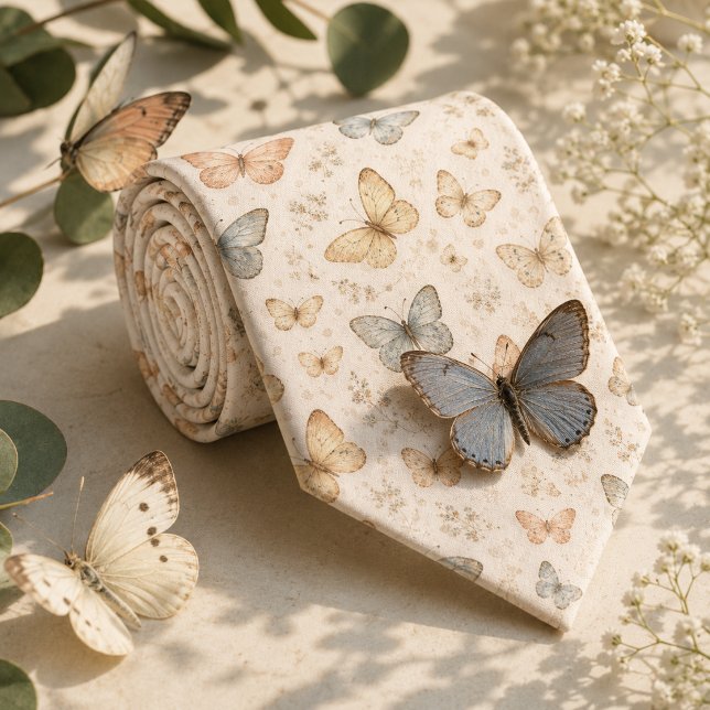Ivory Butterfly  Soft Vintage  Tie (Creator Uploaded)