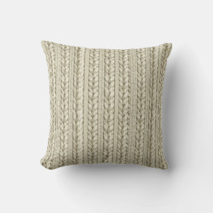 Ivory Cable Knit Texture Cushion