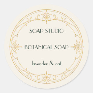 Ivory Champagne Gold Handmade Soap Label Sticker