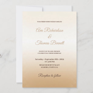Ivory Champagne Gradient Wedding Invitation