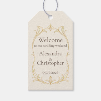 Ivory Champagne Lily Wedding Welcome Gift Tag