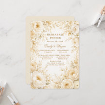 Ivory Champagne Pearl Florals Rehearsal Dinner
