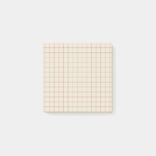Ivory Chequered Pattern Minimal Aesthetic Office  Post-it Notes