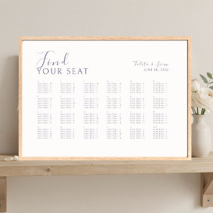 Ivory   Chic Alphabet 120+ Guest Wedding Seating Poster