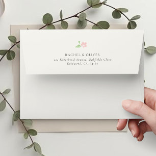 Ivory   Chic Blush Floral Wedding Envelope