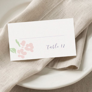 Ivory Chic Blush Floral Wedding Name Place Card