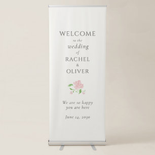 Ivory   Chic Blush Floral Wedding   Retractable Banner