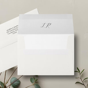 Ivory   Chic Contemporary Couple Initials Wedding  Envelope