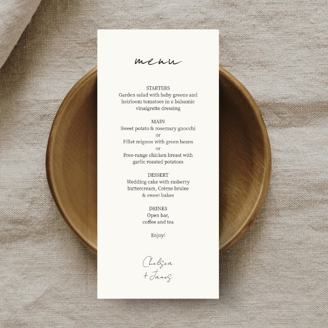 Ivory | Chic Custom Minimalist Wedding Menu (Creator Uploaded)