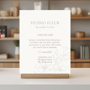 Ivory Chic Floral Text Promotional Poster