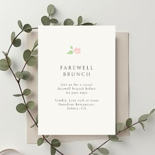 Ivory Chic Floral Wedding Farewell Brunch Card