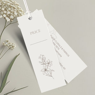 Ivory Chic Minimal Floral Price Tags