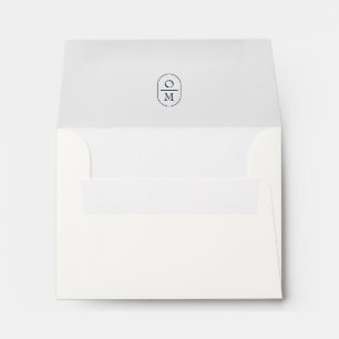 Ivory Chic Minimalist Monogram Wedding RSVP Envelope