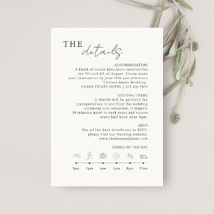 Ivory   Chic Minimalist Wedding Details Icons Enclosure Card