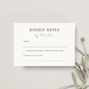 Ivory   Chic Minimalist Wedding RSVP Enclosure Card