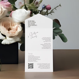 Ivory   Chic Modern All in One Wedding Invite
