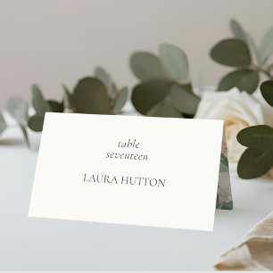 Ivory   Chic Monogram Floral Wedding  Place Card
