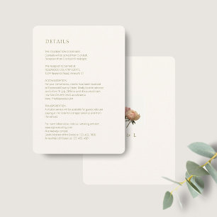 Ivory Chic Rose Wedding Detail Enclosure Card