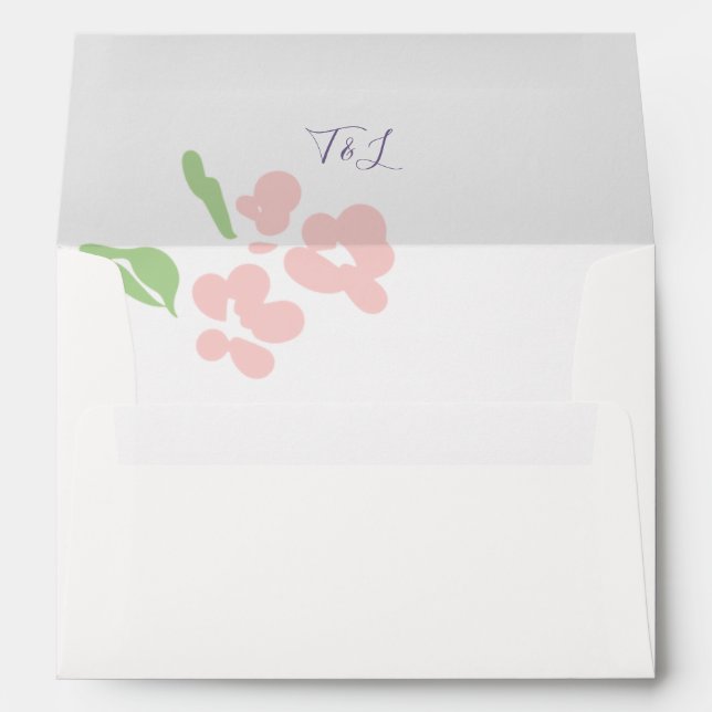 Ivory | Chic Watercolor Floral Wedding Envelope (Back (Bottom))