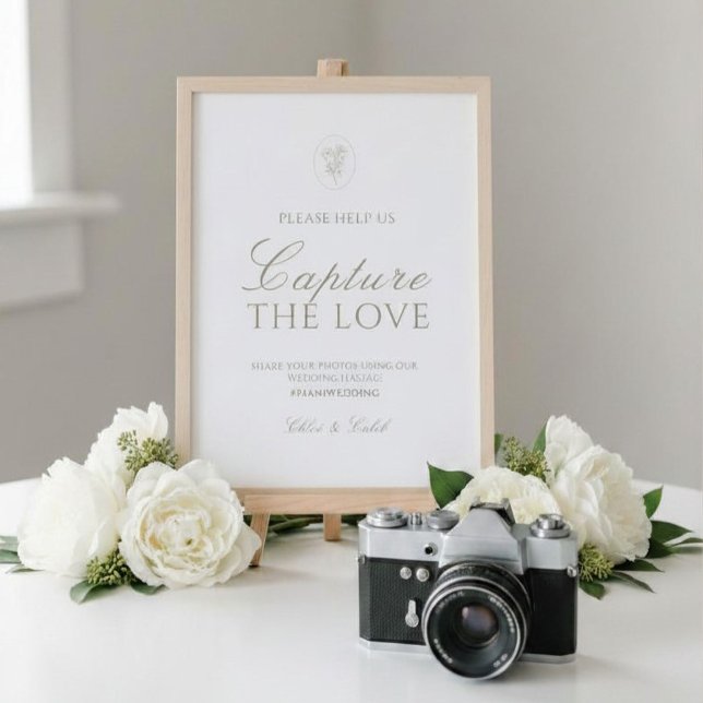 Ivory | Chic Wedding 'Capture the Love' Sign Card (Creator Uploaded)