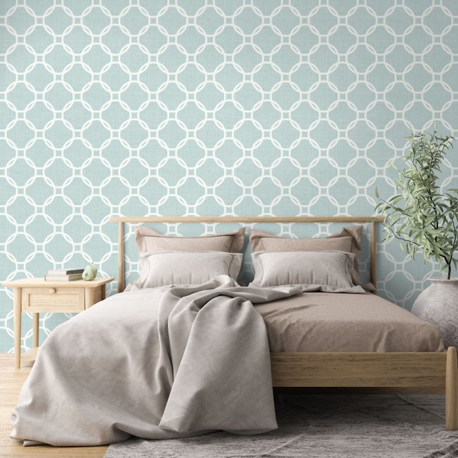 Ivory Circles Art Pattern On Seafoam Green Blue Wallpaper (Creator Uploaded)