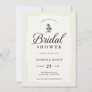 Ivory Classic Elegant Bridal Shower Invitation