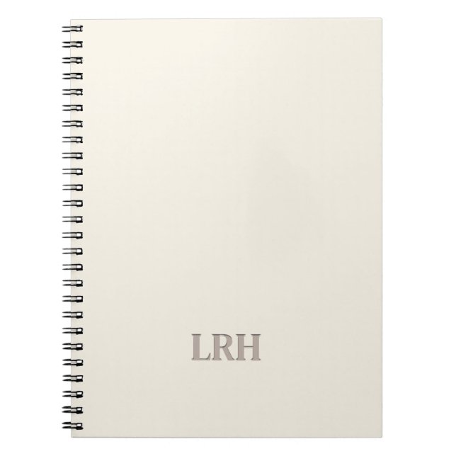 Ivory Classic Minimalist Initial Monogram  Notebook (Front)