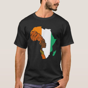 Ivory Coast C te d Ivoire Flag Ethic Heritage Blac T-Shirt
