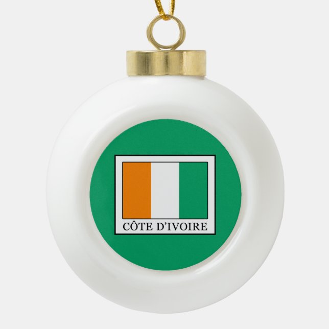 Ivory Coast Ceramic Ball Christmas Ornament (Front)