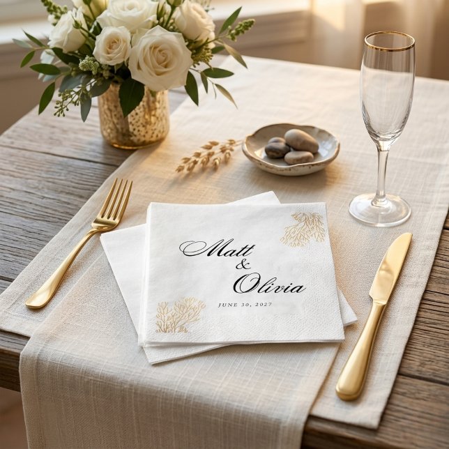 Ivory Coast Coastal Wedding Napkins Editable (Creator Uploaded)