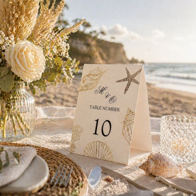Ivory Coast Coastal Wedding Table Numbers Editable (Creator Uploaded)