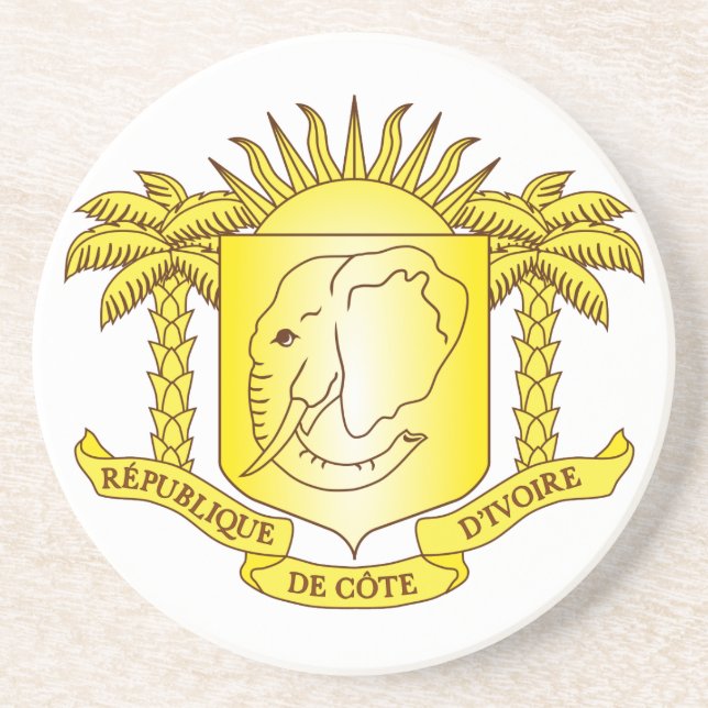 Ivory Coast Coat Of Arms Coaster (Front)