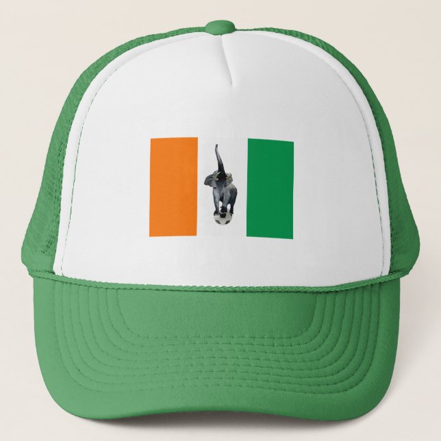 Ivory Coast Cote D'Ivore Soccer Flag Trucker Hat (Front)