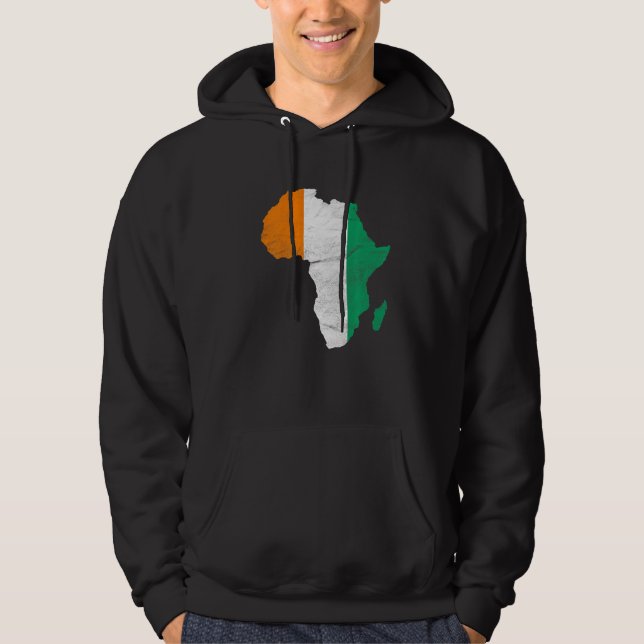 Ivory Coast Flag Africa Continent Silhouette Ivori Hoodie (Front)