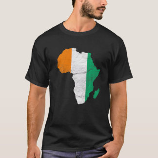 Ivory Coast Flag Africa Continent Silhouette Ivori T-Shirt