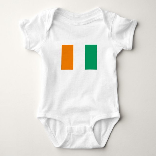 Ivory Coast Flag Baby Bodysuit (Front)