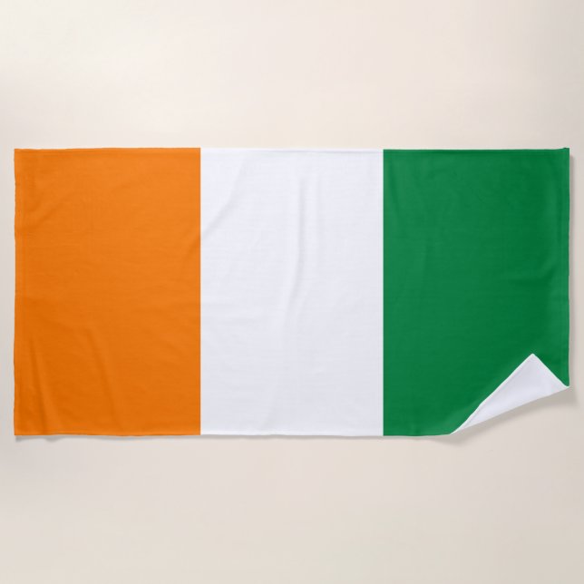 Ivory Coast flag Beach Towel (Front)
