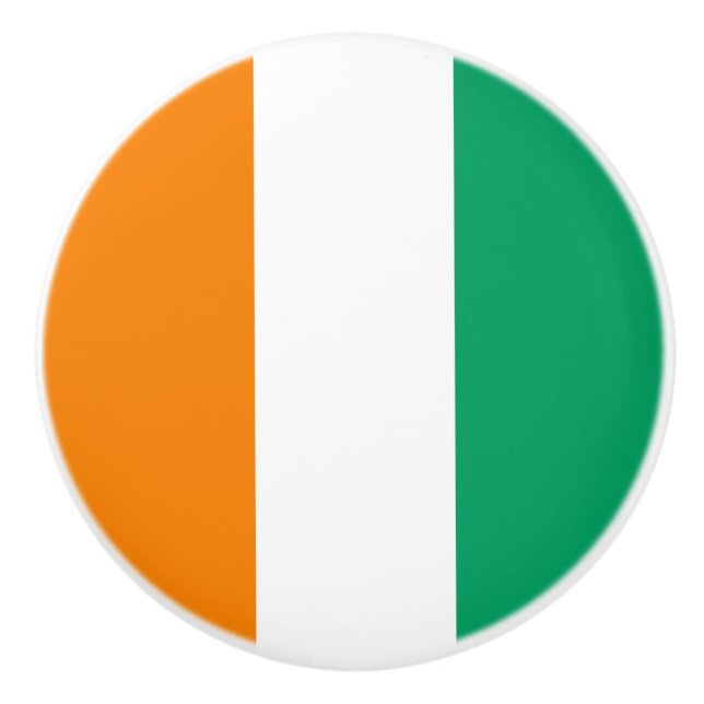 Ivory Coast Flag Ceramic Knob (Front)