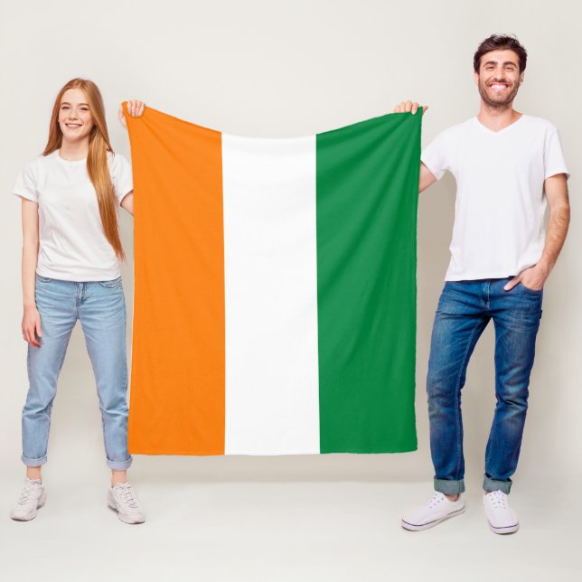 Ivory Coast flag Fleece Blanket (In Situ)