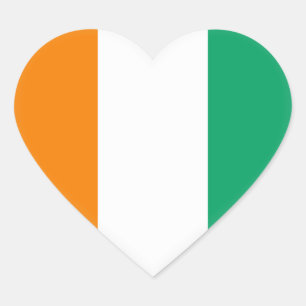 Ivory Coast Flag Heart Sticker