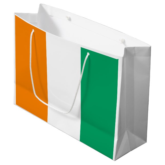 Ivory Coast Flag Large Gift Bag (Front Angled)