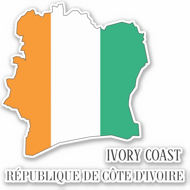 Ivory Coast Flag Map Patriotic (Front)